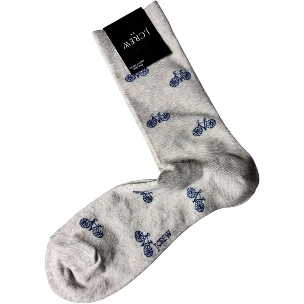 J. Crew  Crew Style Bicycle Theme  Pattern Socks NWT